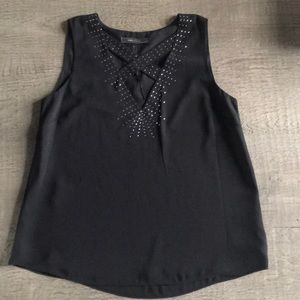 Black BCBG studded sleeveless top